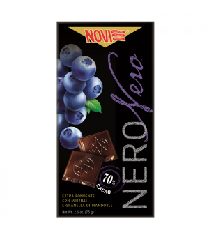 EXTRA DARK CHOCOLATE WITH BLUEBERRIES AND ALMONDS - NOVI